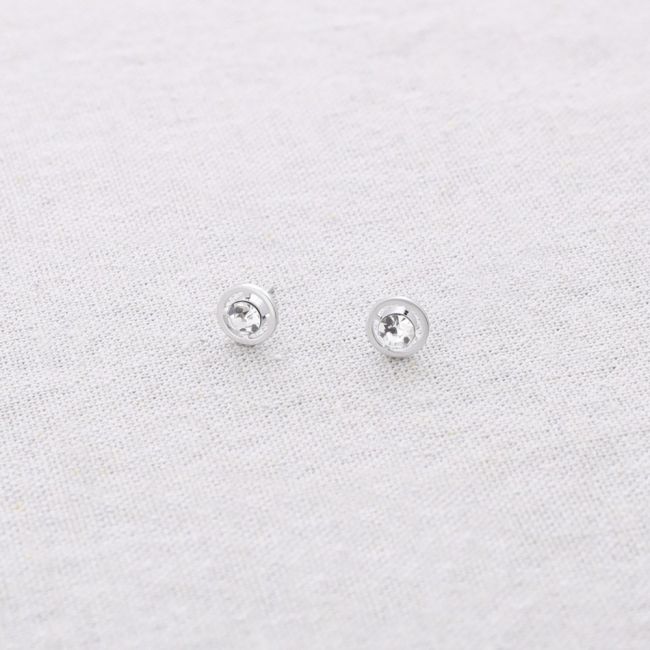 PENDIENTES ACERO PRESIÓN CRISTAL