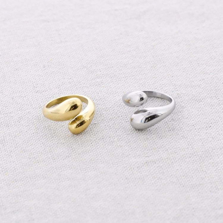 ANILLO ACERO DOBLE GOTA 2