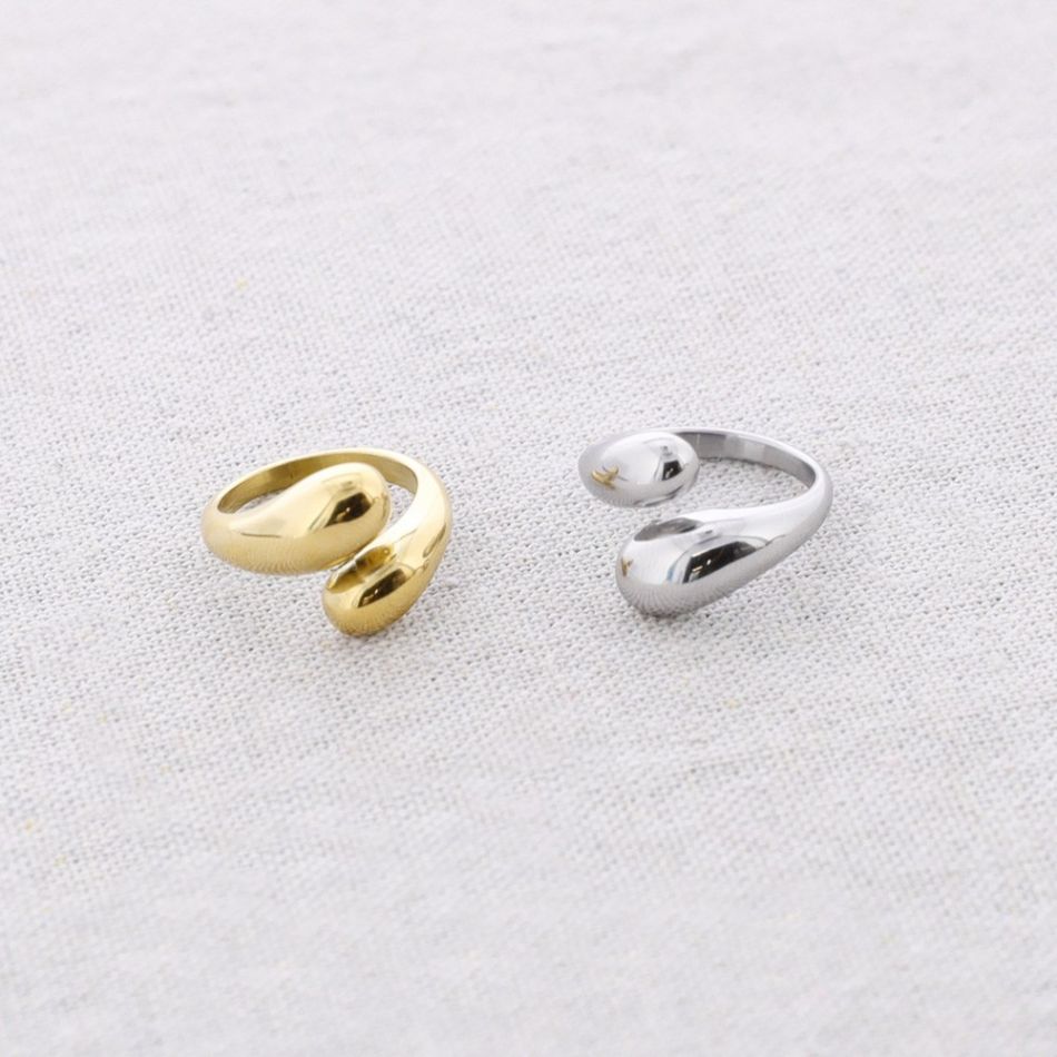 ANILLO ACERO DOBLE GOTA
