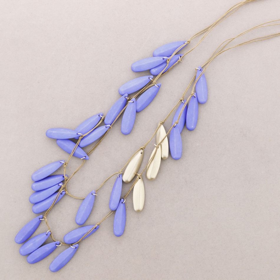 LONG DOUBLE BEADS RESIN NECKLACE