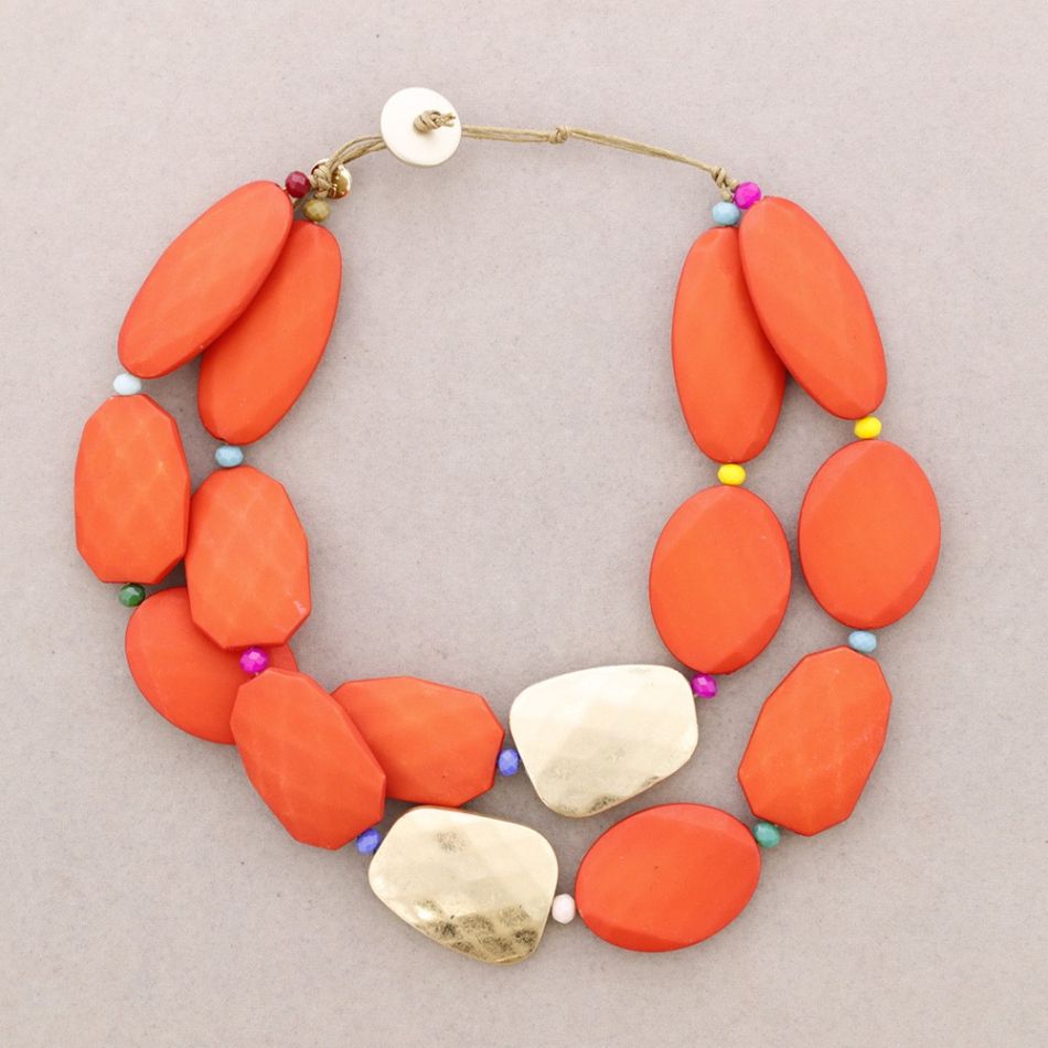 RESIN BEADS DOUBLE CHOKER
