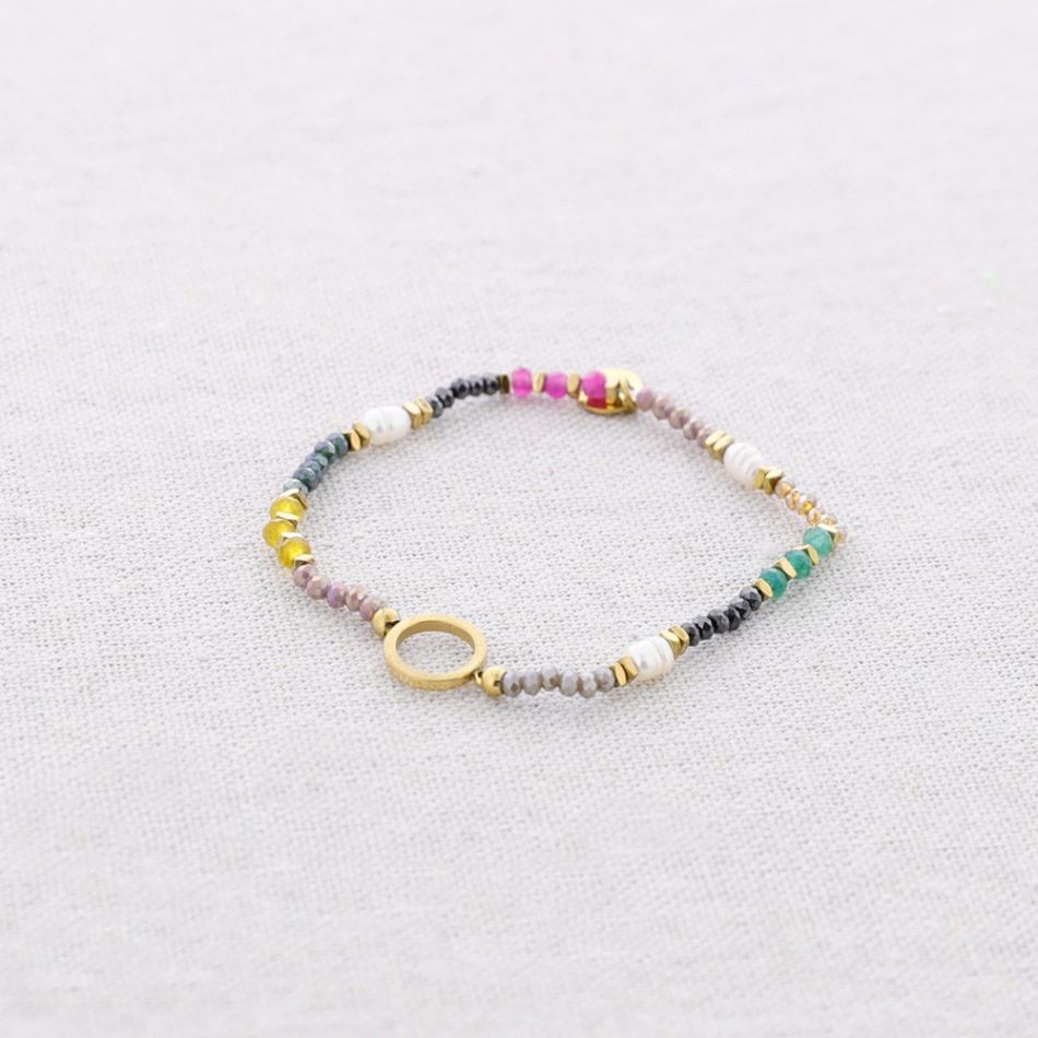 RING BEADS STEEL BRACELET