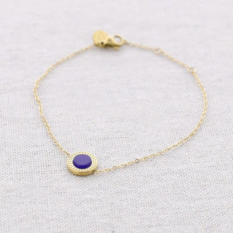 PULSERA ACERO MEDALLITA PIEDRA