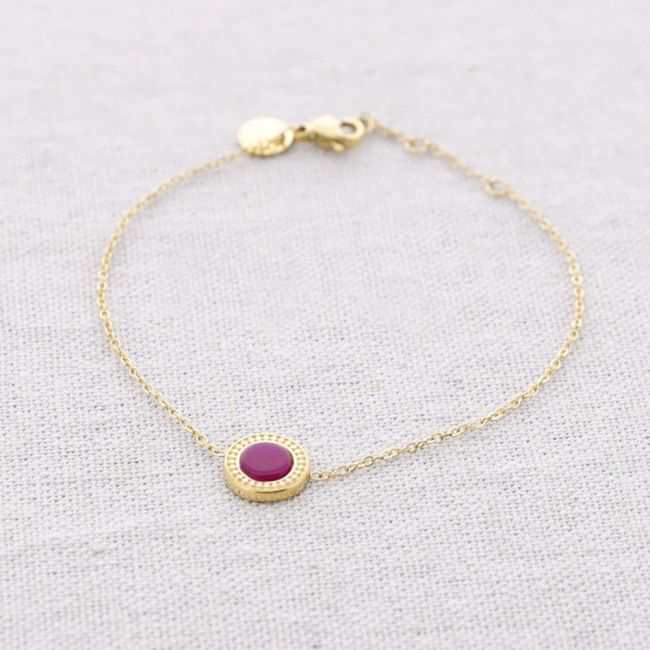 PULSERA ACERO MEDALLITA PIEDRA