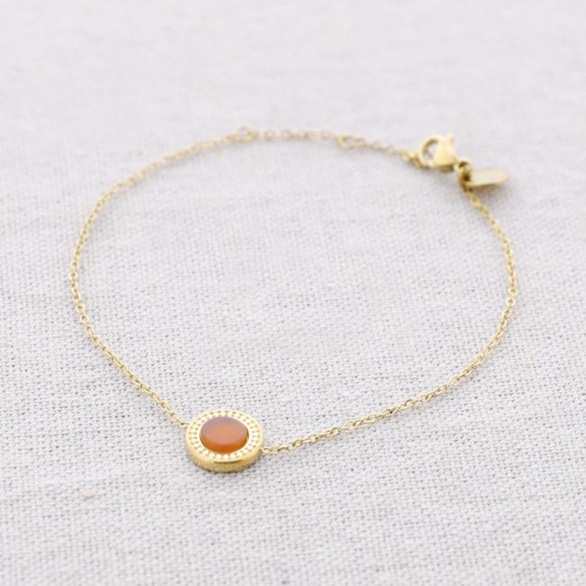 PULSERA ACERO MEDALLITA PIEDRA