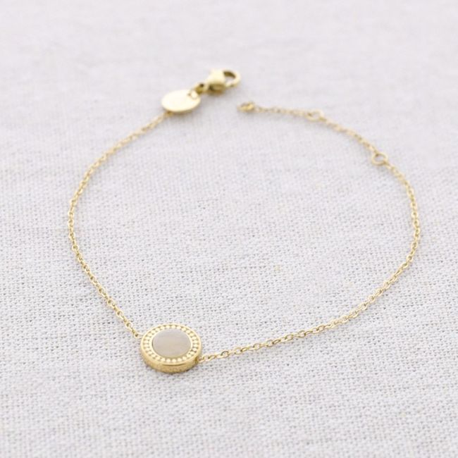 PULSERA ACERO MEDALLITA PIEDRA