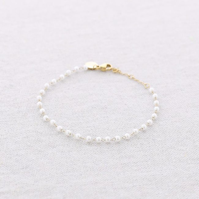 STEEL BRACELET WITH PEARLS