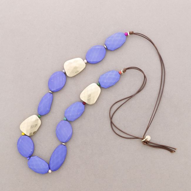 COLLAR LARGO CUENTAS RESINA
