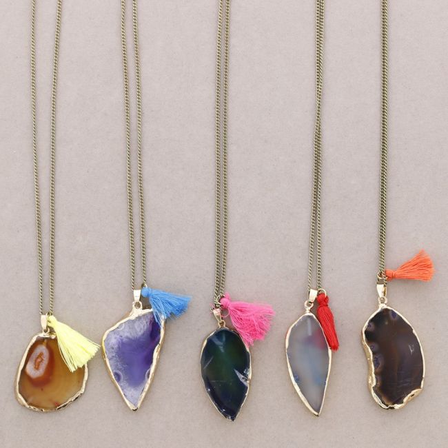 LONG PENDANT NECKLACE STONE