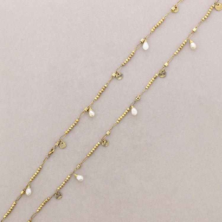 LONG NECKLACE WITH METAL BEADS FACETED CRYSTALS 2