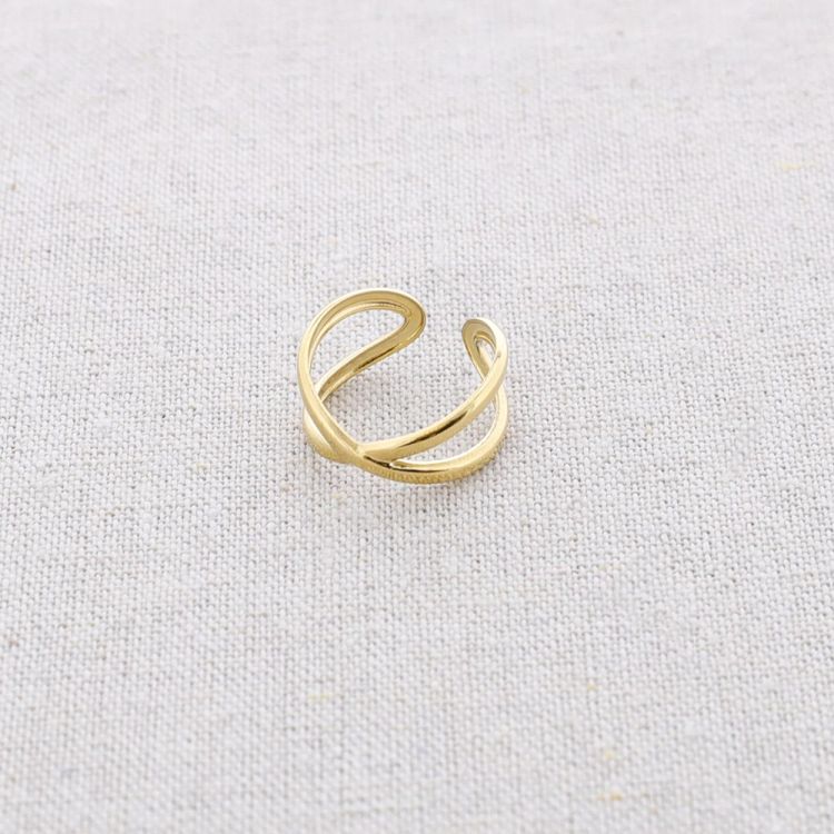 ANILLO ACERO CRUZADO