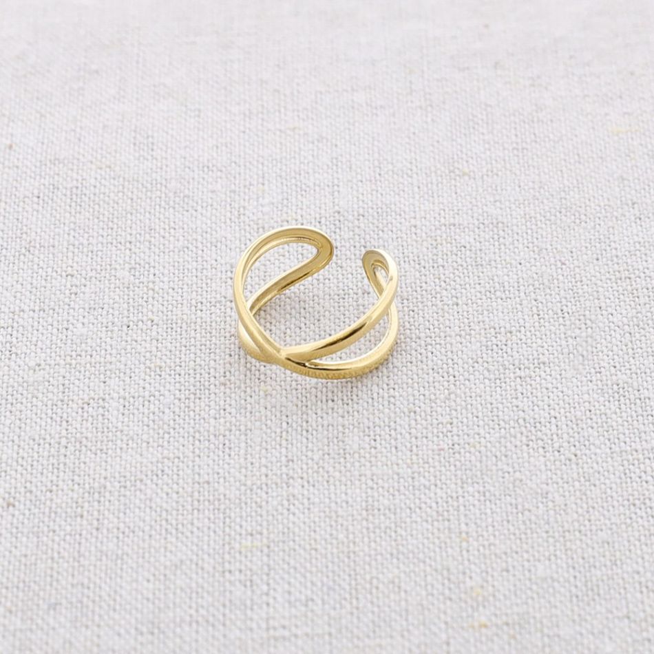 ANILLO ACERO CRUZADO