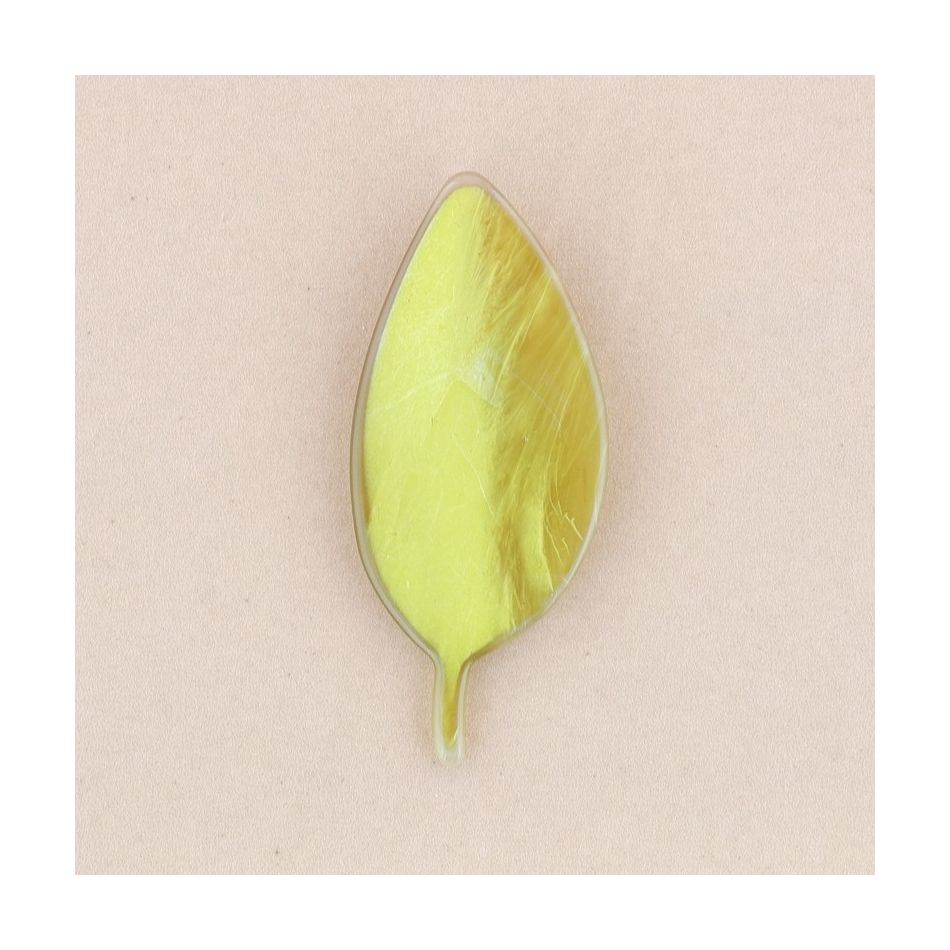 BROCHE HOJA RESINA