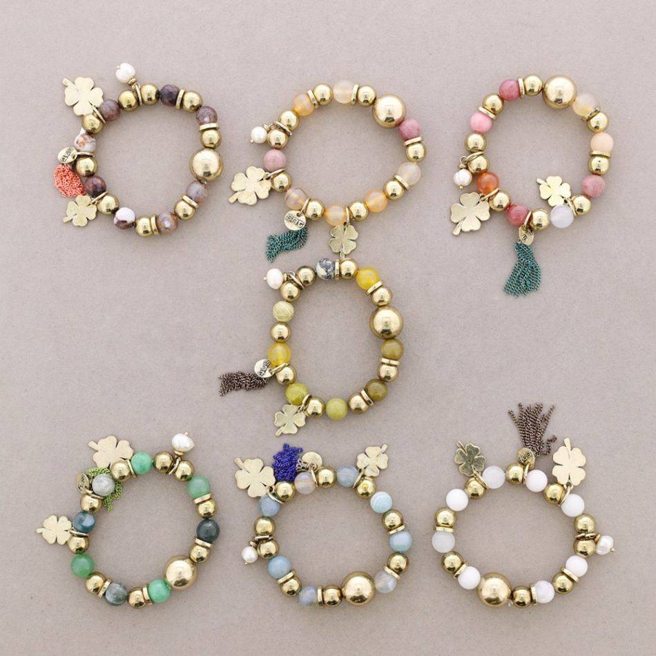 METAL STONE BEADS BRACELET