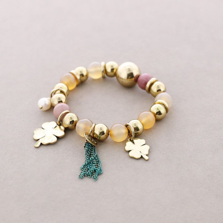 METAL STONE BEADS BRACELET