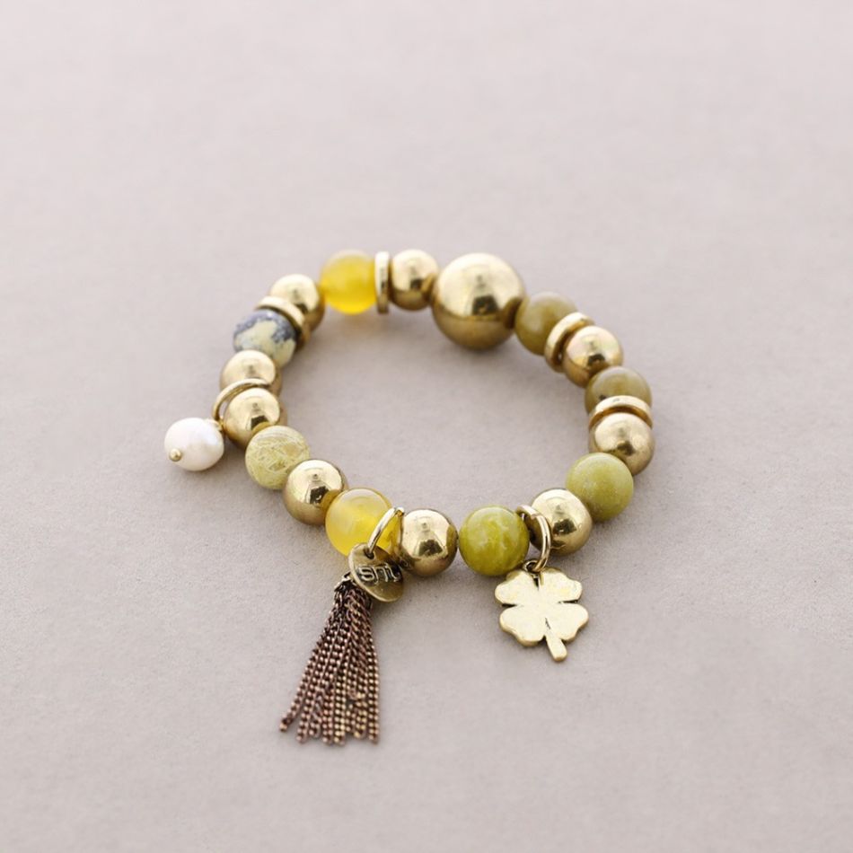 METAL STONE BEADS BRACELET
