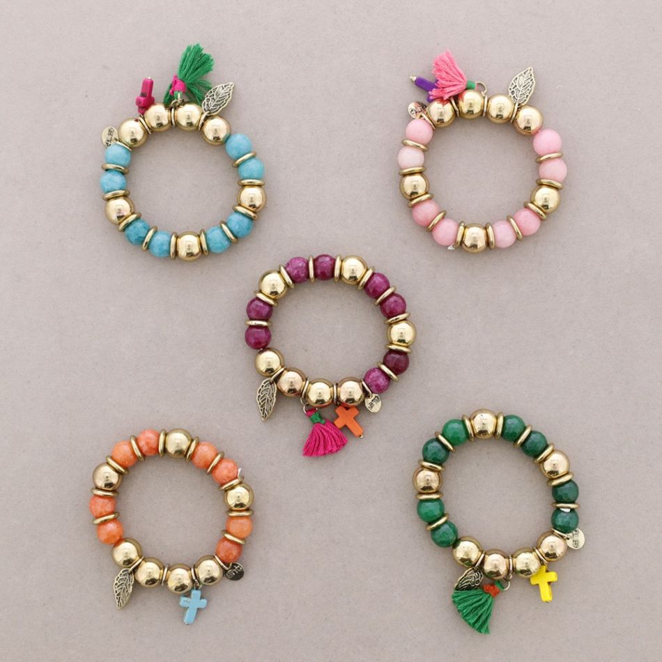 METAL STONE BEADS BRACELET