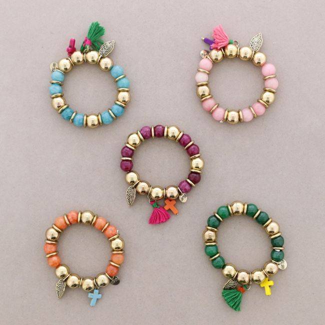 METAL STONE BEADS BRACELET