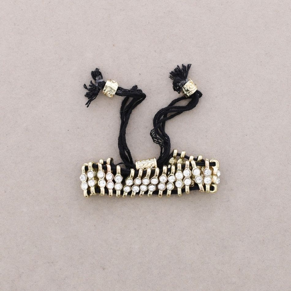 MACRAME METAL BRACELET WITH CRYSTALS