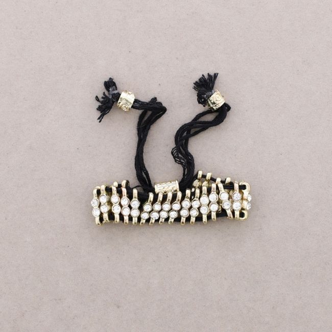 MACRAME METAL BRACELET WITH CRYSTALS