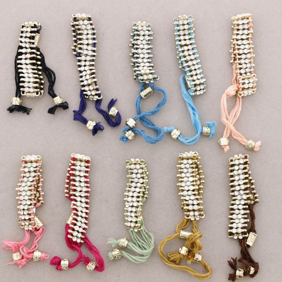 PULSERA MACRAME METAL CRISTALES