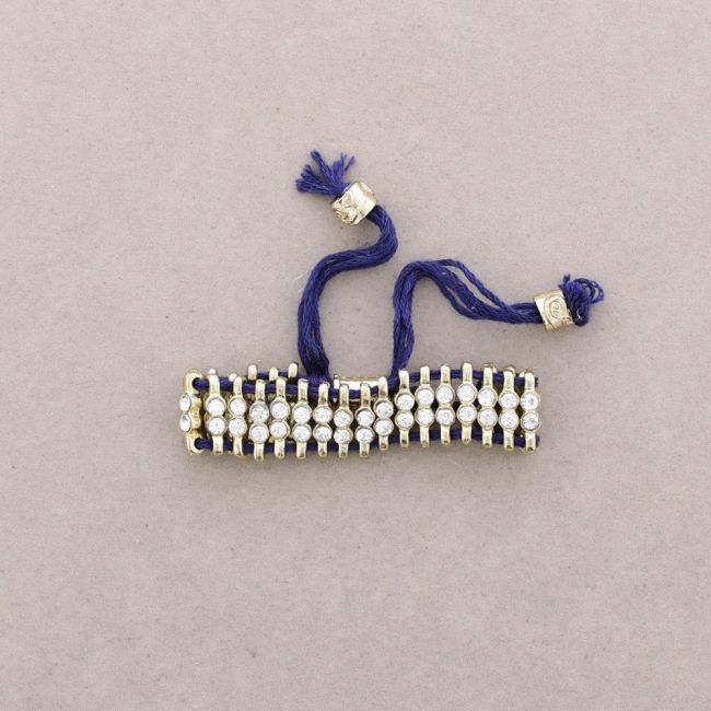 PULSERA MACRAME METAL CRISTALES