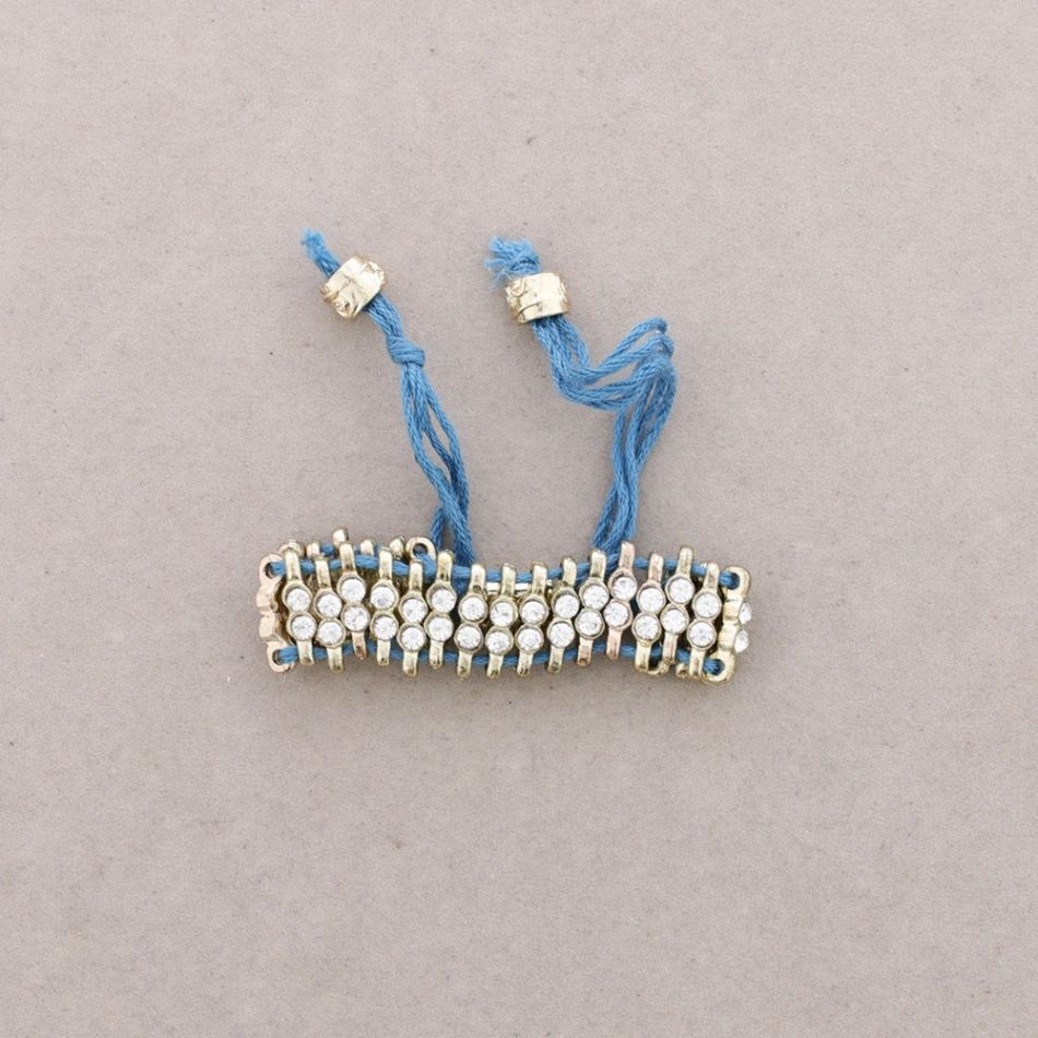 PULSERA MACRAME METAL CRISTALES