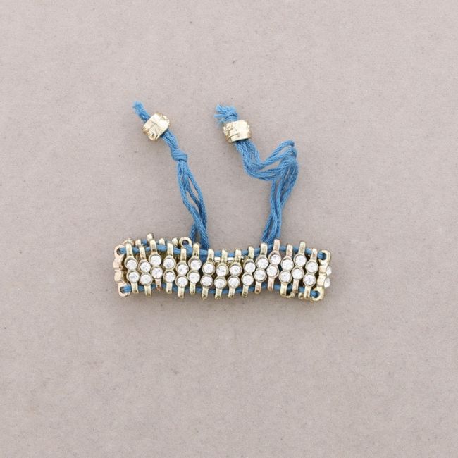 PULSERA MACRAME METAL CRISTALES