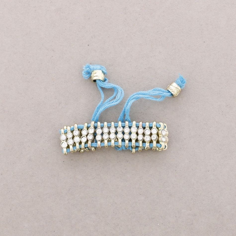 MACRAME METAL BRACELET WITH CRYSTALS