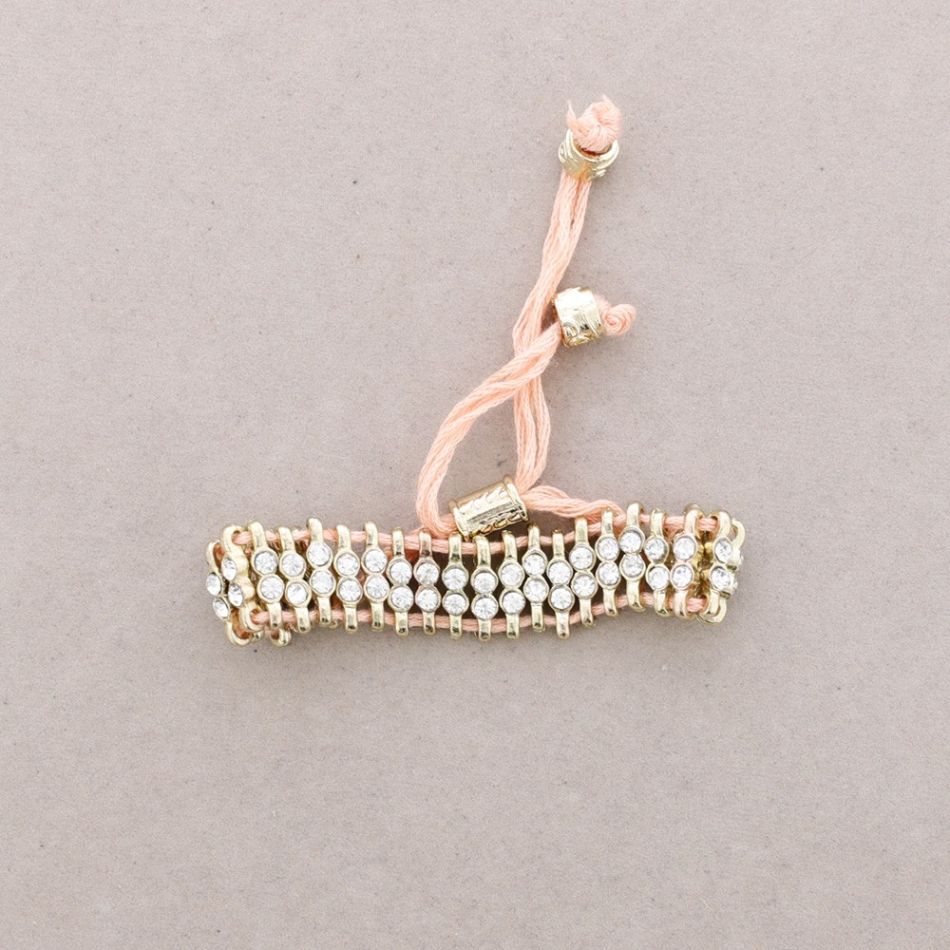 MACRAME METAL BRACELET WITH CRYSTALS