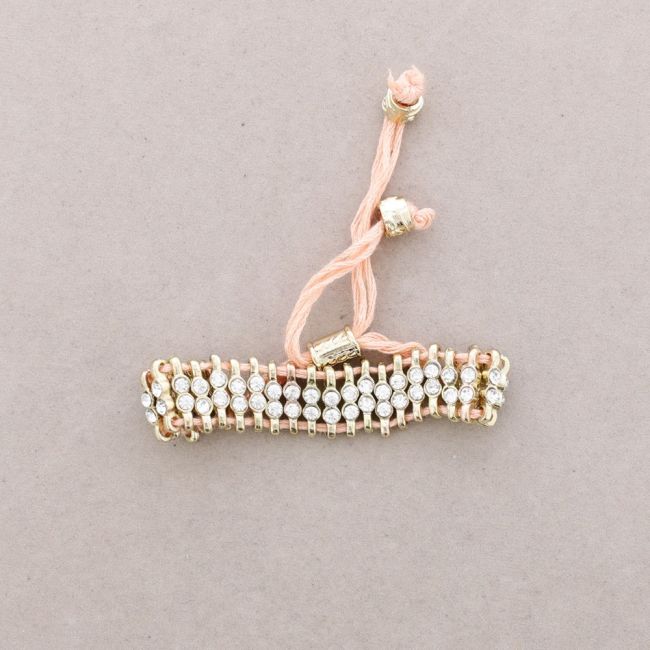 MACRAME METAL BRACELET WITH CRYSTALS