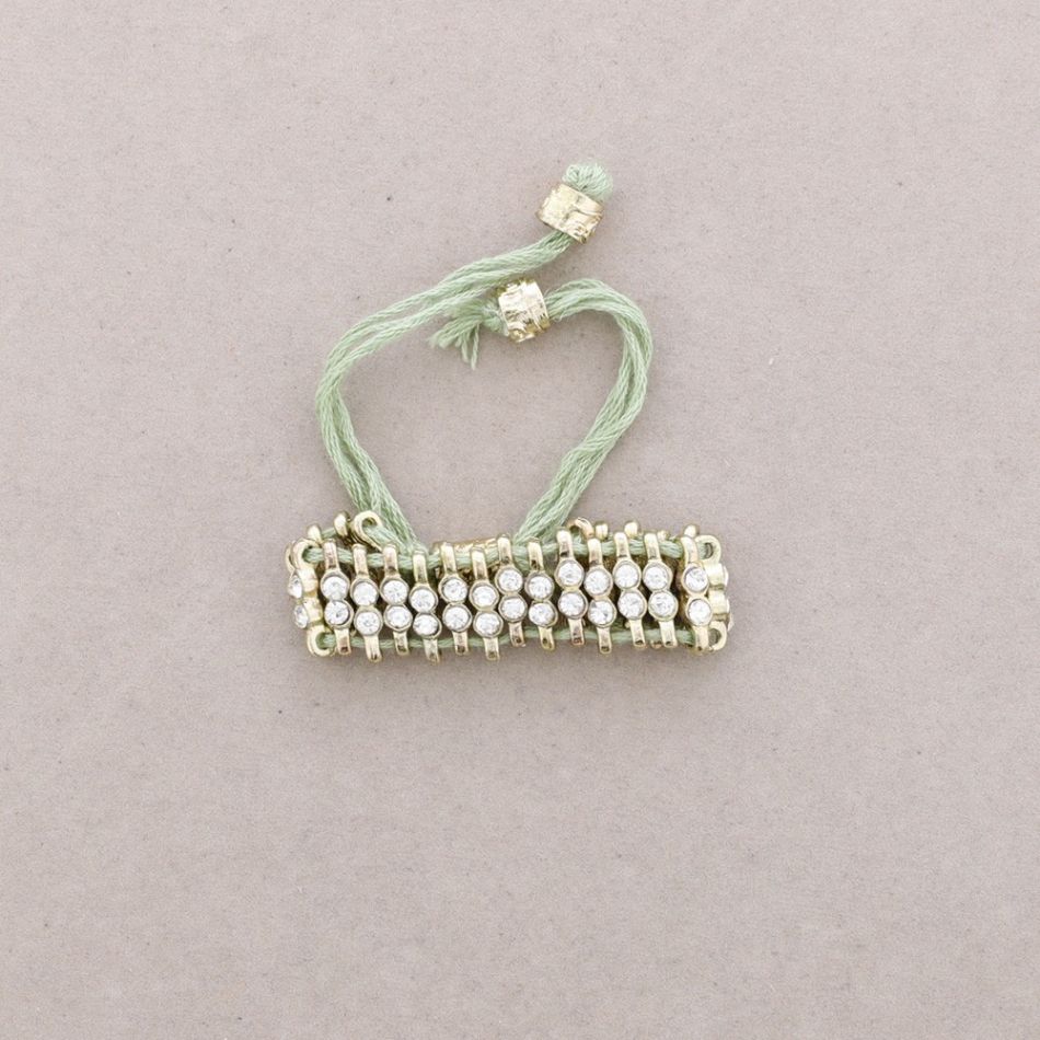 MACRAME METAL BRACELET WITH CRYSTALS
