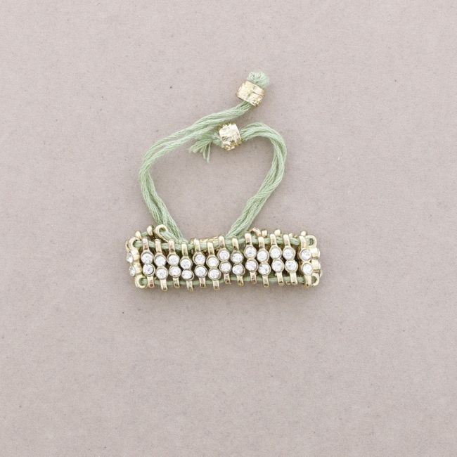 MACRAME METAL BRACELET WITH CRYSTALS
