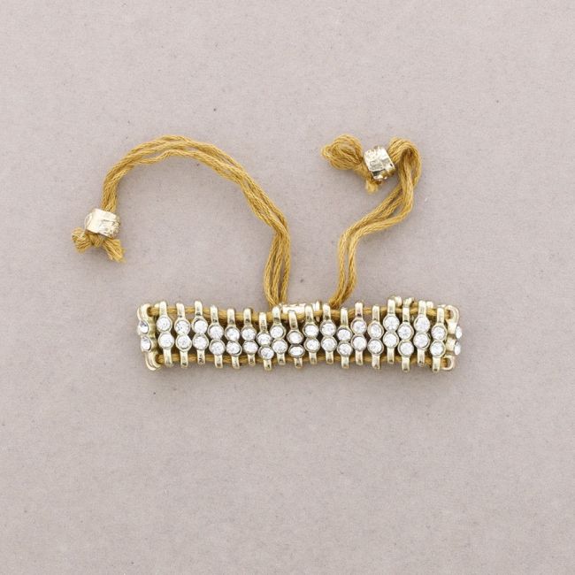 MACRAME METAL BRACELET WITH CRYSTALS