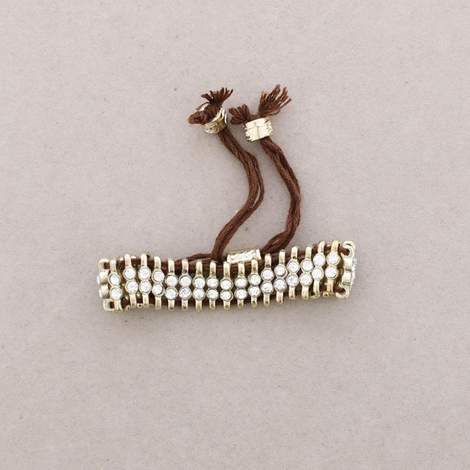 MACRAME METAL BRACELET WITH CRYSTALS
