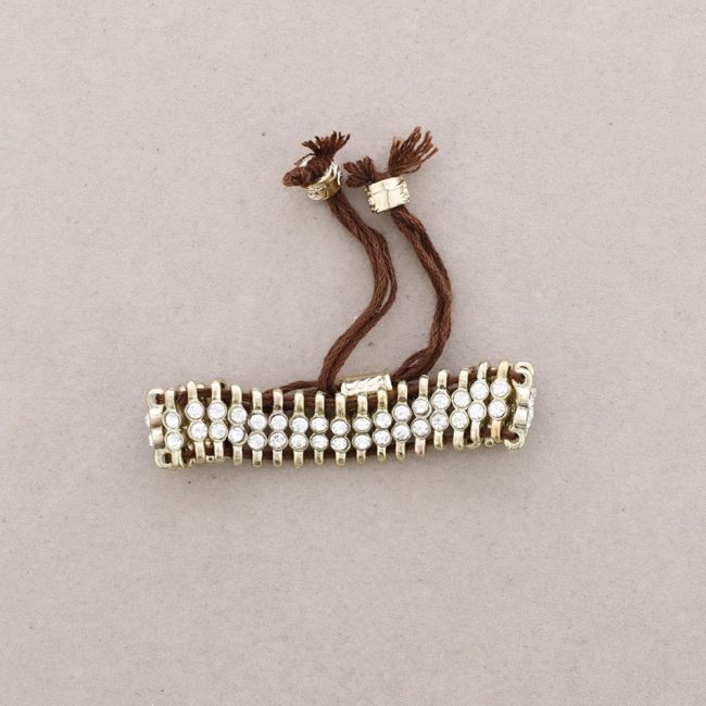 MACRAME METAL BRACELET WITH CRYSTALS