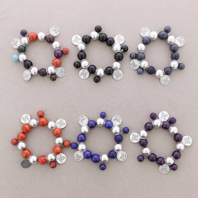 METAL STONE BEADS BRACELET