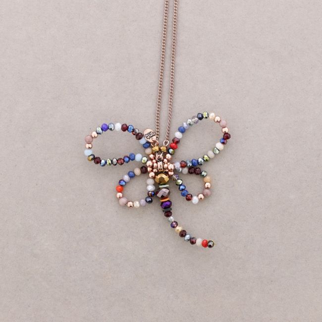 LONG PENDANT NECKLACE FACETED BEADS