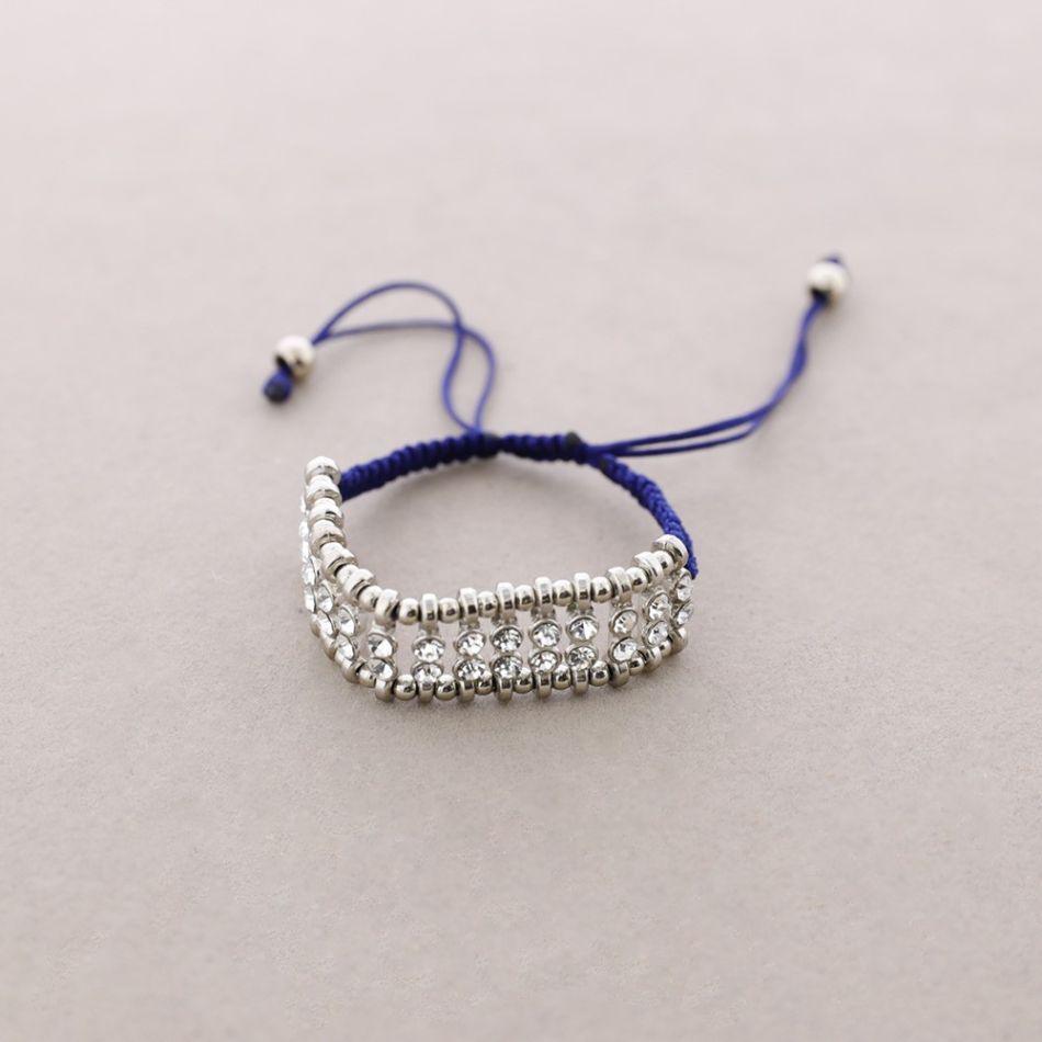 PULSERA MACRAMÉ METAL CRISTALES