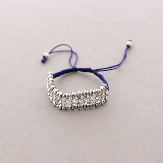 PULSERA MACRAMÉ METAL CRISTALES
