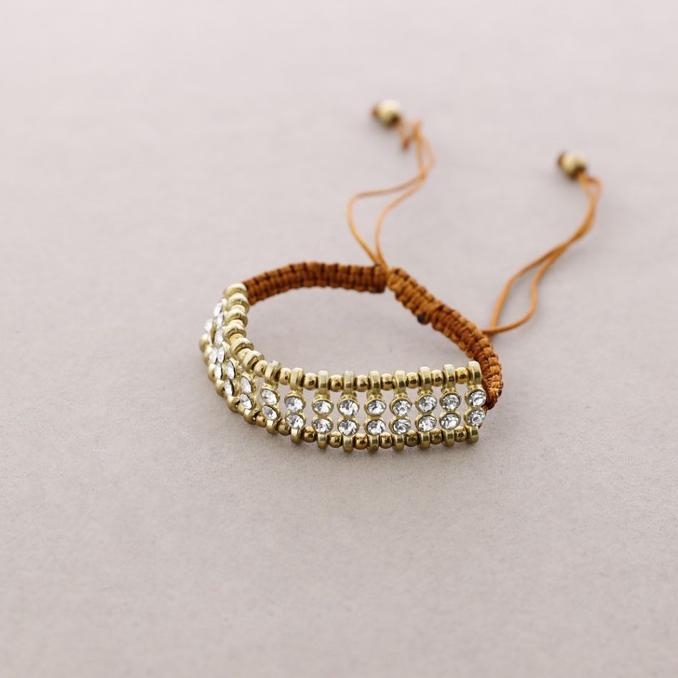 MACRAMÉ METAL CRYSTALS BRACELET