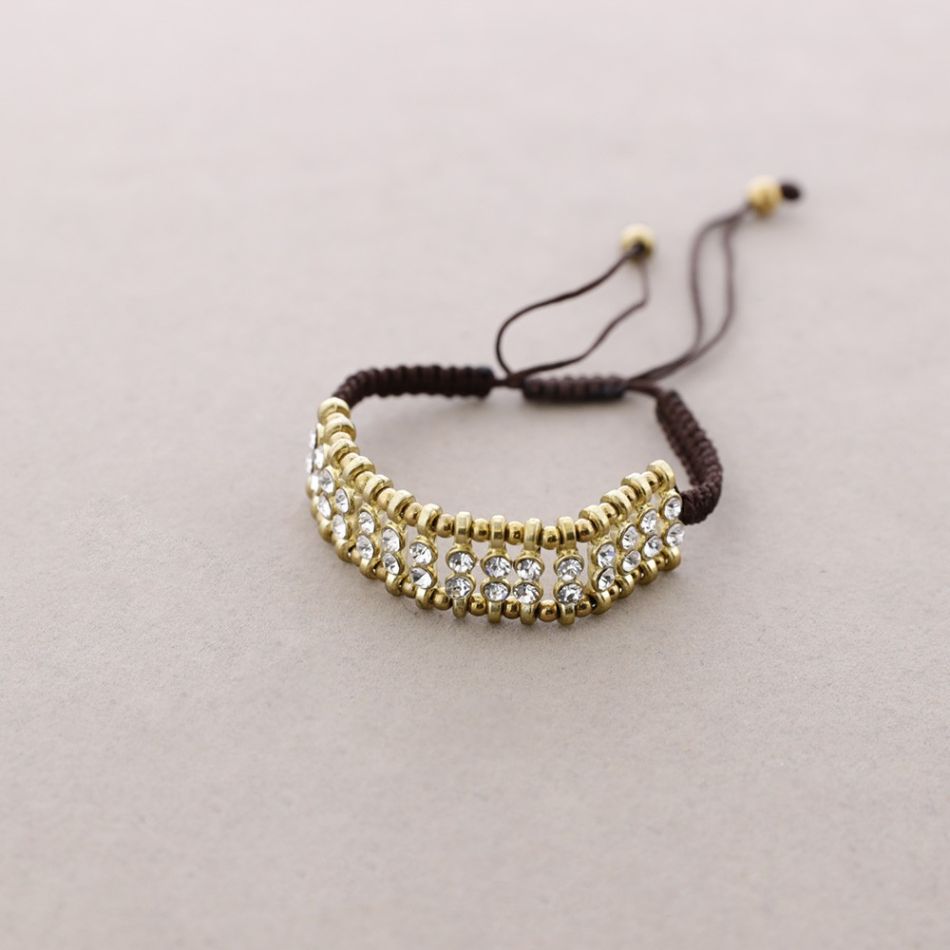 MACRAMÉ METAL CRYSTALS BRACELET