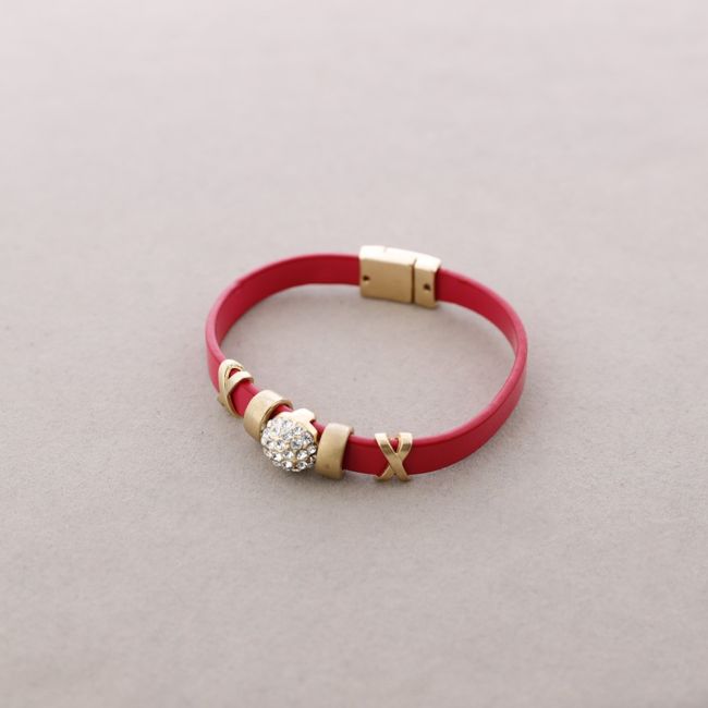 PULSERA POLIPIEL METAL CRISTALES