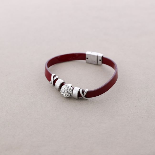 PULSERA POLIPIEL METAL CRISTALES