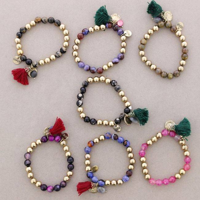 METAL STONE BEADS BRACELET