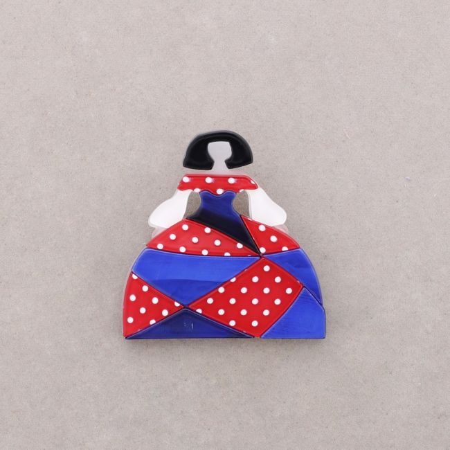 BROCHE MENINA RESINA