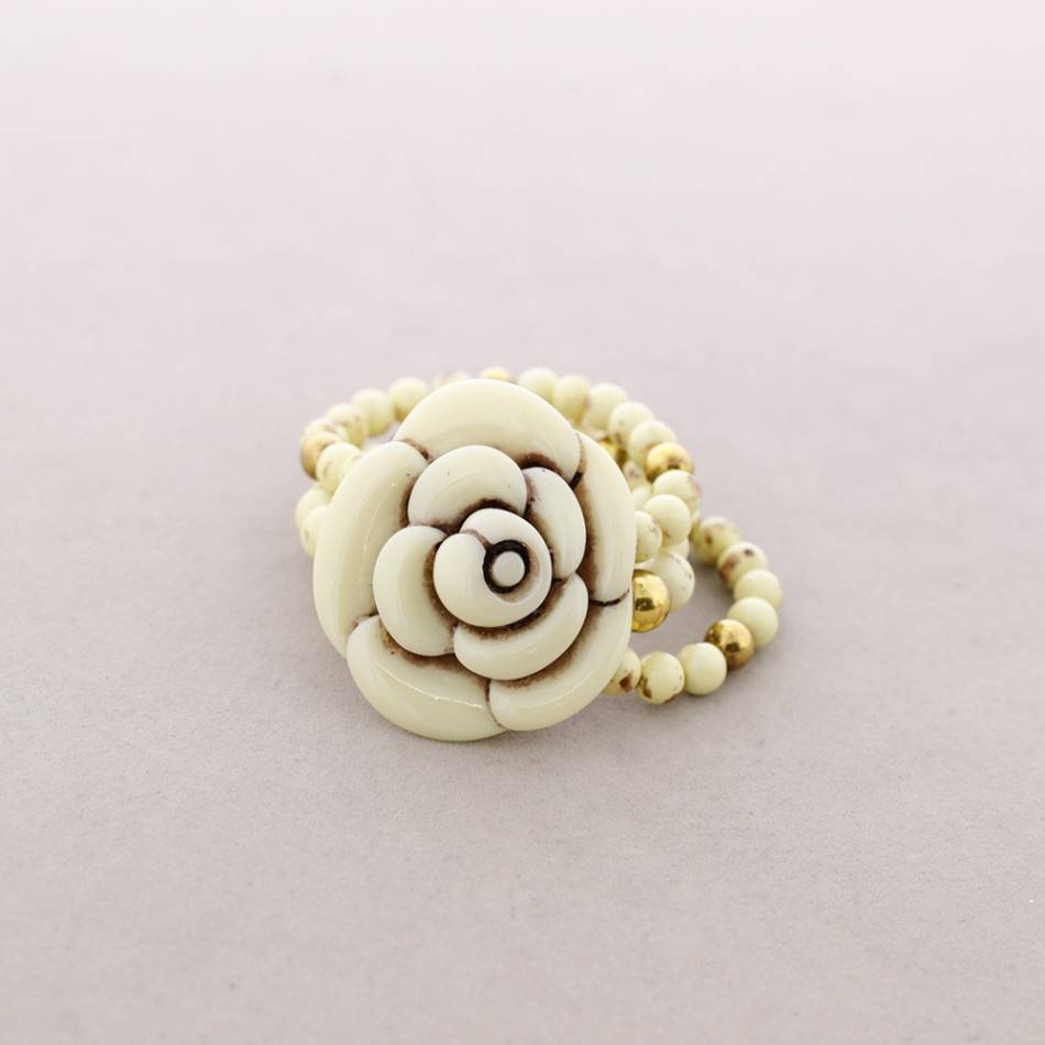 PULSERA FLOR CUENTAS PASTA