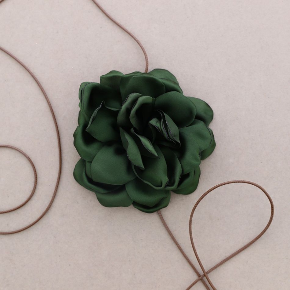 FABRIC FLOWER SHORT NECKLACE
