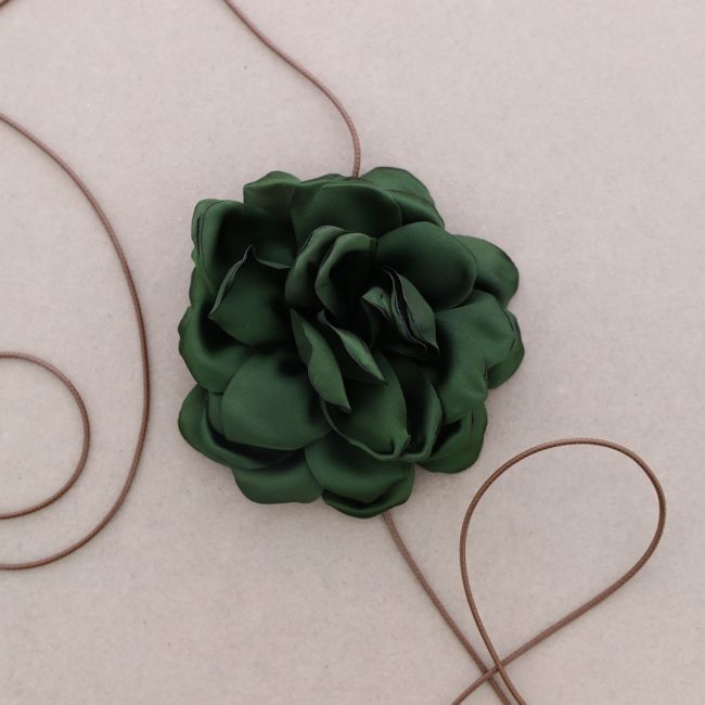 FABRIC FLOWER SHORT NECKLACE