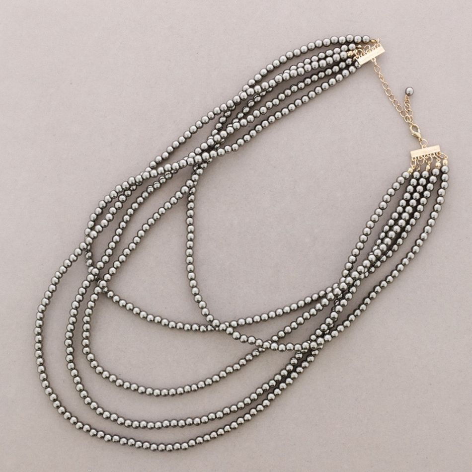 LONG NECKLACE 5 LEVELS BALLS